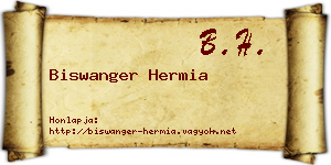 Biswanger Hermia névjegykártya